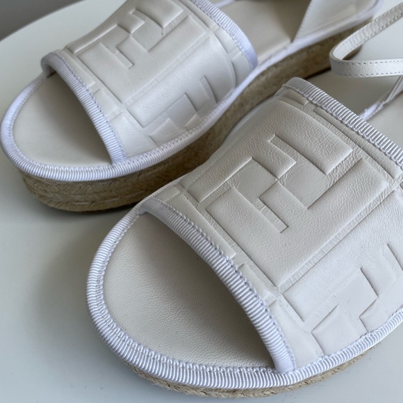 SOLD fendi White Monogram Sandals - Picture 2 of 4